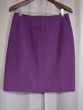 Worthington Purple Pencil Skirt Yoke Waistband Knee-Length Corpprate Size 12